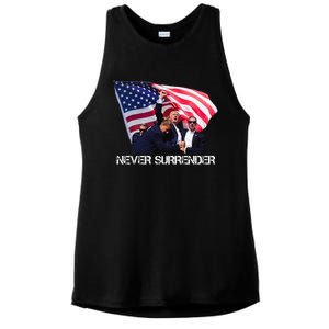 Trump Never Surrender Ladies PosiCharge Tri-Blend Wicking Tank