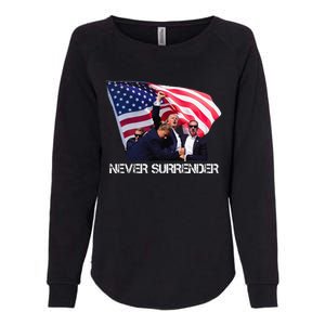 Trump Never Surrender Womens California Wash Sweatshirt