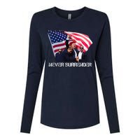 Trump Never Surrender Womens Cotton Relaxed Long Sleeve T-Shirt