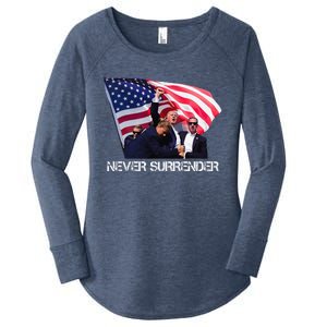 Trump Never Surrender Women's Perfect Tri Tunic Long Sleeve Shirt