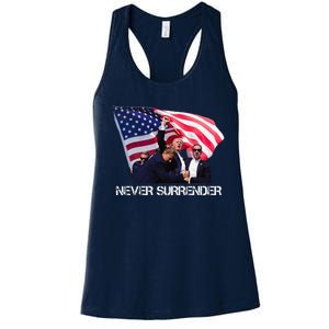 Trump Never Surrender Women's Racerback Tank