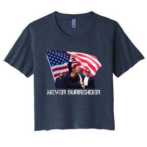 Trump Never Surrender Women's Crop Top Tee