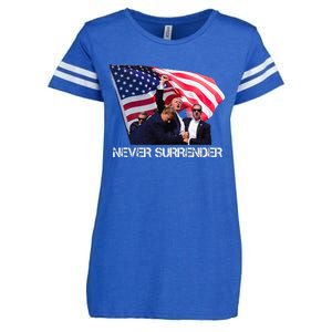 Trump Never Surrender Enza Ladies Jersey Football T-Shirt