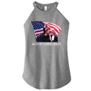 Trump Never Surrender Women's Perfect Tri Rocker Tank