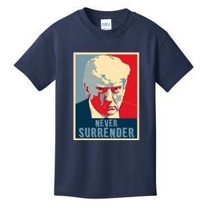 Trump Never Surrender Donald Trump Mugshot 2024 Kids T-Shirt