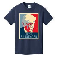 Trump Never Surrender Donald Trump Mugshot 2024 Kids T-Shirt