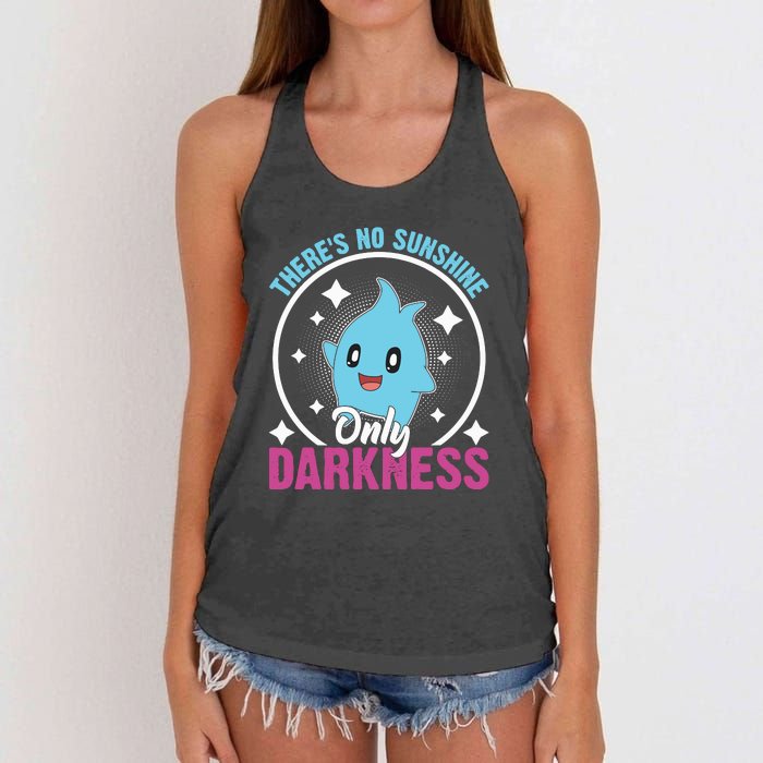 Theres No Sunshine Only Darkness Lumalee Luma Star Cute Game Lover Women's Knotted Racerback Tank