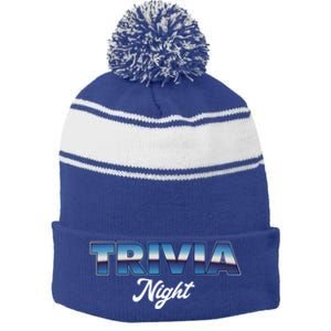 Trivia Night Show Pub Game Quiz Trivia Night Cool Gift Stripe Pom Pom Beanie