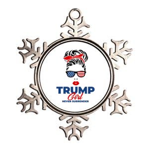 Trump Never Surrender Gift Metallic Star Ornament