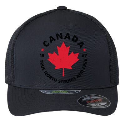 True North Strong And Free Canada Flexfit Unipanel Trucker Cap