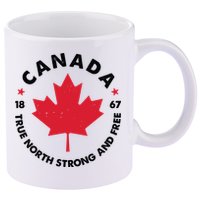 True North Strong And Free Canada 11oz C Handle Ceramic Mug
