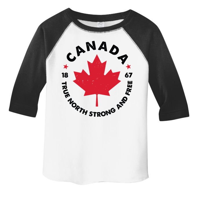 True North Strong And Free Canada Toddler Fine Jersey T-Shirt