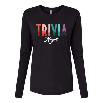 Trivia Night Show Pub Quiz Game Trivia Night Cool Gift Womens Cotton Relaxed Long Sleeve T-Shirt