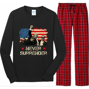 Trump Never Surrender American Flag Pennsylvania Trump Rally Long Sleeve Pajama Set