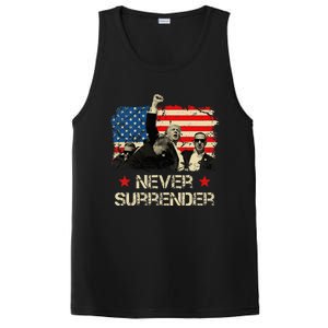 Trump Never Surrender American Flag Pennsylvania Trump Rally PosiCharge Competitor Tank