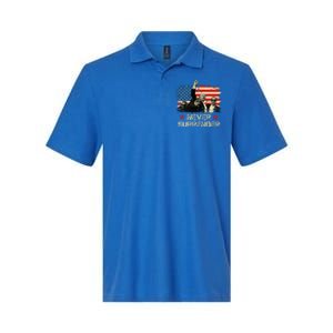 Trump Never Surrender American Flag Pennsylvania Trump Rally Softstyle Adult Sport Polo