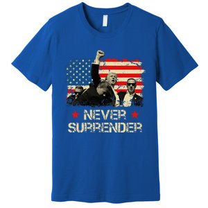 Trump Never Surrender American Flag Pennsylvania Trump Rally Premium T-Shirt