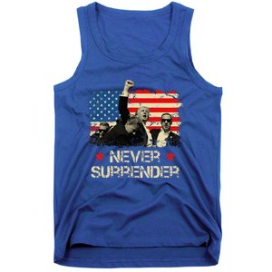 Trump Never Surrender American Flag Pennsylvania Trump Rally Tank Top