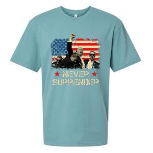 Trump Never Surrender American Flag Pennsylvania Trump Rally Sueded Cloud Jersey T-Shirt