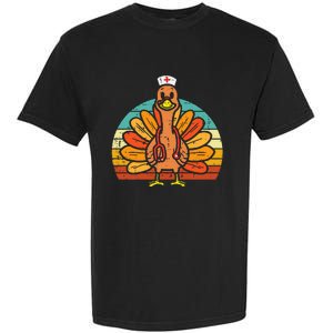 Turkey Nurse Stethoscope Thanksgiving Fall Garment-Dyed Heavyweight T-Shirt