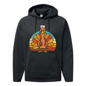 Turkey Nurse Stethoscope Thanksgiving Fall Performance Fleece Hoodie