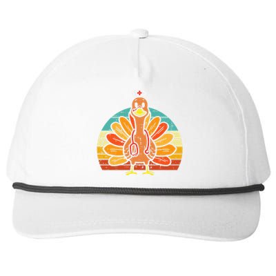 Turkey Nurse Stethoscope Thanksgiving Fall Snapback Five-Panel Rope Hat