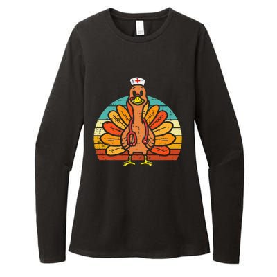 Turkey Nurse Stethoscope Thanksgiving Fall Womens CVC Long Sleeve Shirt