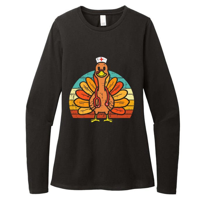 Turkey Nurse Stethoscope Thanksgiving Fall Womens CVC Long Sleeve Shirt