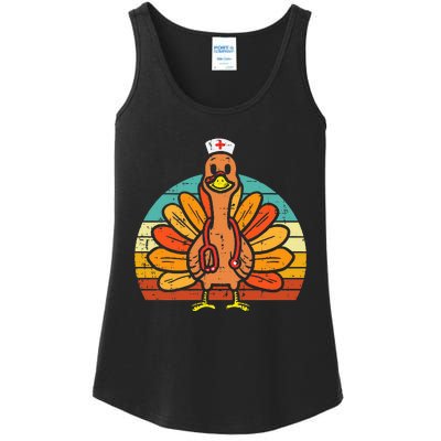 Turkey Nurse Stethoscope Thanksgiving Fall Ladies Essential Tank