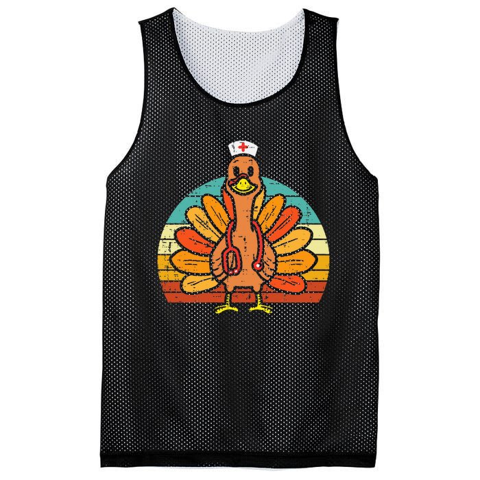 Turkey Nurse Stethoscope Thanksgiving Fall Mesh Reversible Basketball Jersey Tank