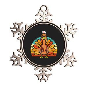 Turkey Nurse Stethoscope Thanksgiving Fall Metallic Star Ornament