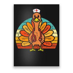 Turkey Nurse Stethoscope Thanksgiving Fall Poster