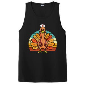 Turkey Nurse Stethoscope Thanksgiving Fall PosiCharge Competitor Tank