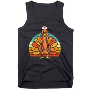 Turkey Nurse Stethoscope Thanksgiving Fall Tank Top