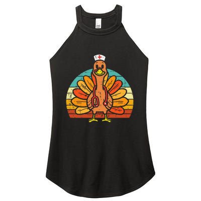 Turkey Nurse Stethoscope Thanksgiving Fall Women's Perfect Tri Rocker Tank