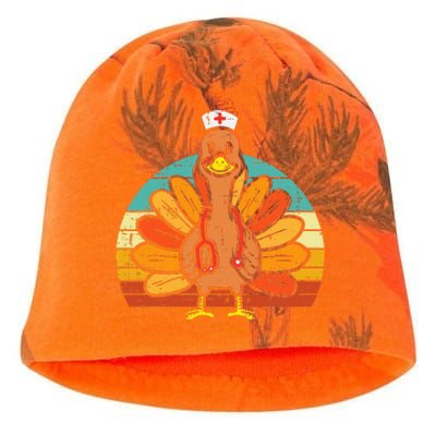 Turkey Nurse Stethoscope Thanksgiving Fall Kati - Camo Knit Beanie