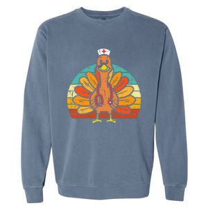 Turkey Nurse Stethoscope Thanksgiving Fall Garment-Dyed Sweatshirt