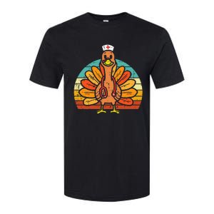 Turkey Nurse Stethoscope Thanksgiving Fall Softstyle CVC T-Shirt