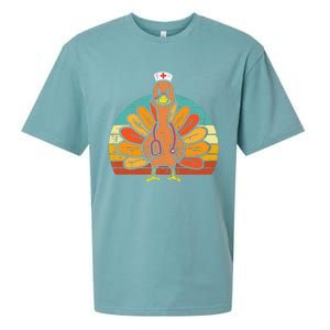 Turkey Nurse Stethoscope Thanksgiving Fall Sueded Cloud Jersey T-Shirt