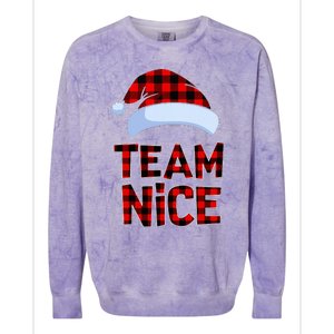 Team Nice Santa Red Plaid Claus Christmas Pajama For Family  Colorblast Crewneck Sweatshirt