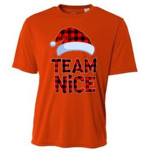 Team Nice Santa Red Plaid Claus Christmas Pajama For Family  Cooling Performance Crew T-Shirt