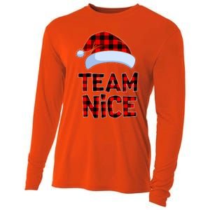 Team Nice Santa Red Plaid Claus Christmas Pajama For Family  Cooling Performance Long Sleeve Crew