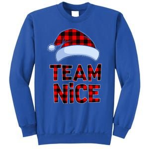 Team Nice Santa Red Plaid Claus Christmas Pajama For Family  Sweatshirt