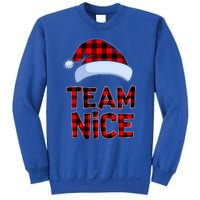 Team Nice Santa Red Plaid Claus Christmas Pajama For Family  Sweatshirt