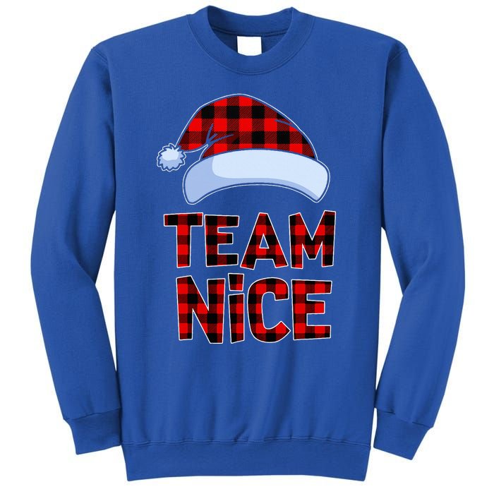 Team Nice Santa Red Plaid Claus Christmas Pajama For Family  Sweatshirt