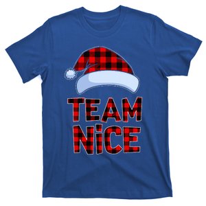 Team Nice Santa Red Plaid Claus Christmas Pajama For Family  T-Shirt