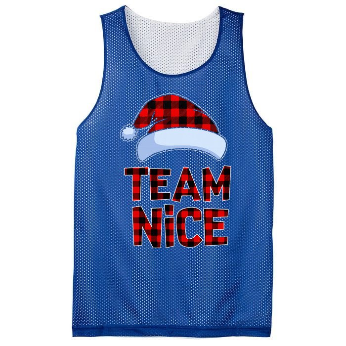 Team Nice Santa Red Plaid Claus Christmas Pajama For Family  Mesh Reversible Basketball Jersey Tank