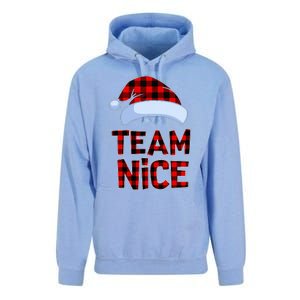 Team Nice Santa Red Plaid Claus Christmas Pajama For Family  Unisex Surf Hoodie