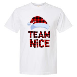 Team Nice Santa Red Plaid Claus Christmas Pajama For Family  Garment-Dyed Heavyweight T-Shirt