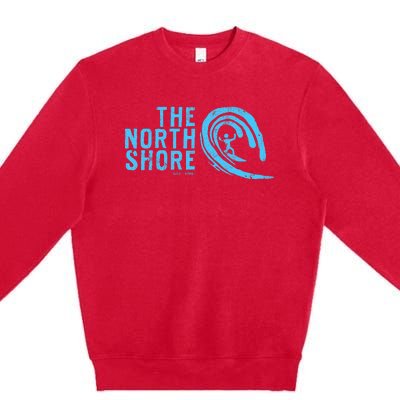 The North Shore Oahu Hawaii Hawaiian Surf Family Vacation Premium Crewneck Sweatshirt